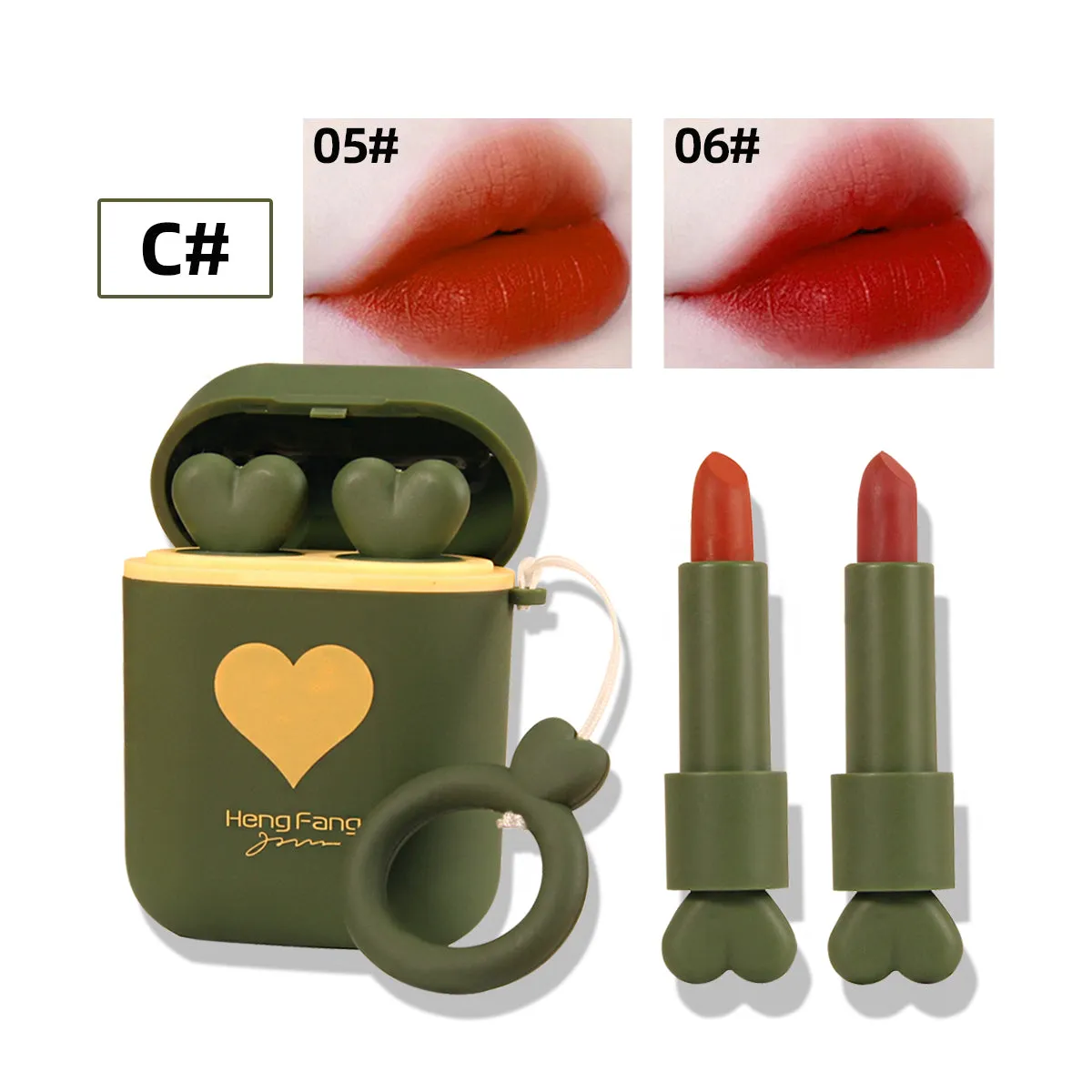 Double Tube Velvet Lipstick Matte Matte Headphone Organizer