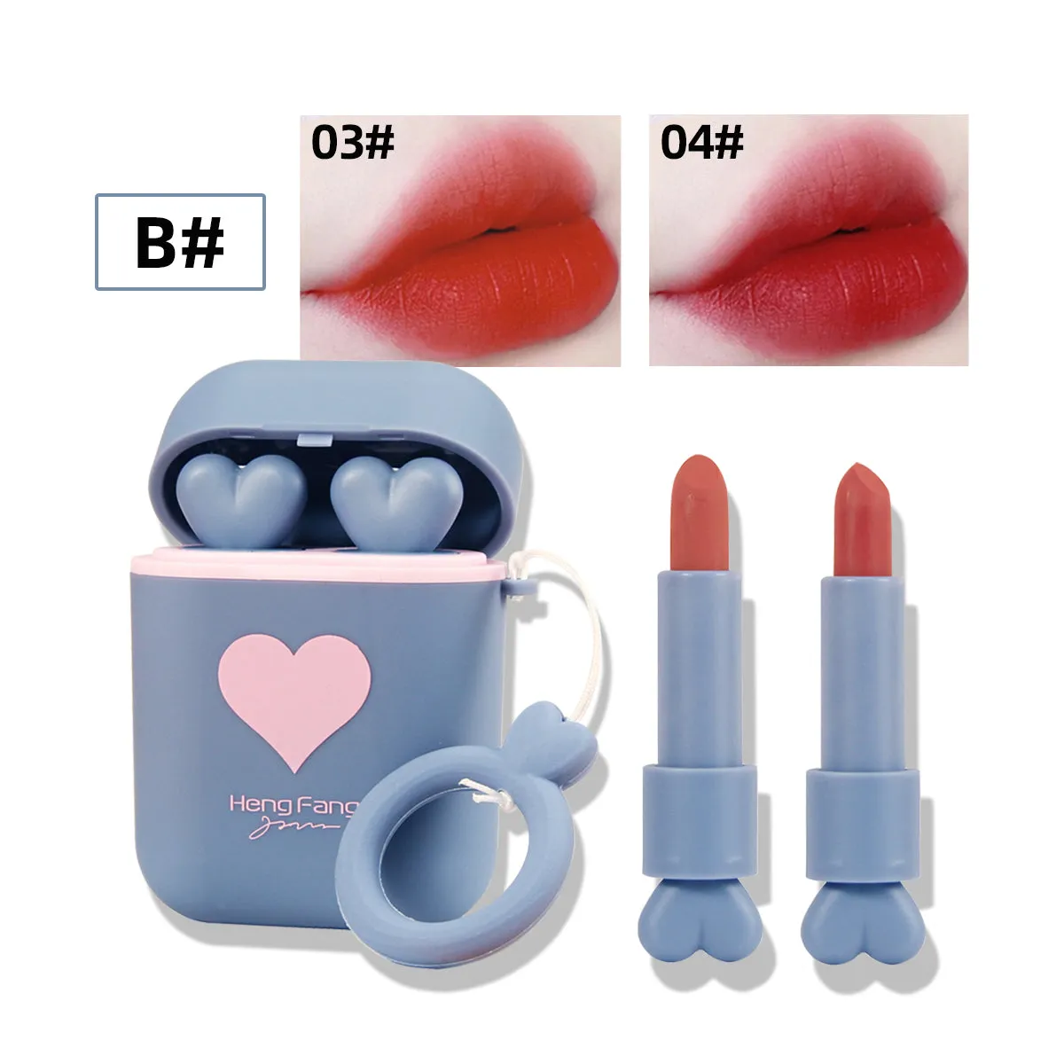 Double Tube Velvet Lipstick Matte Matte Headphone Organizer