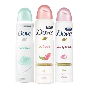 Dove Sensitive, Go Fresh Pomegranate, Beauty Finish Pack of 3 Deodorant Sprays For Women