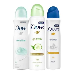 Dove Sensitive, Mineral Touch, Go Fresh Cucumber Pack of 3 Deodorant SpraysåÊForåÊWomen