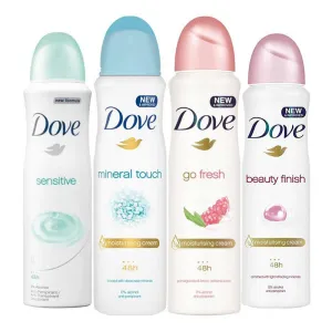 Dove Sensitive, Mineral Touch, Go Fresh Pomegranate, Beauty Finish Pack of 4 Deodorant SpraysåÊForåÊWomen