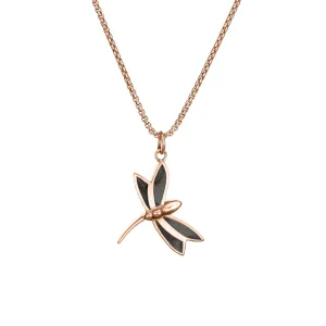 Dragonfly Cremation Necklace in 14K Rose Gold