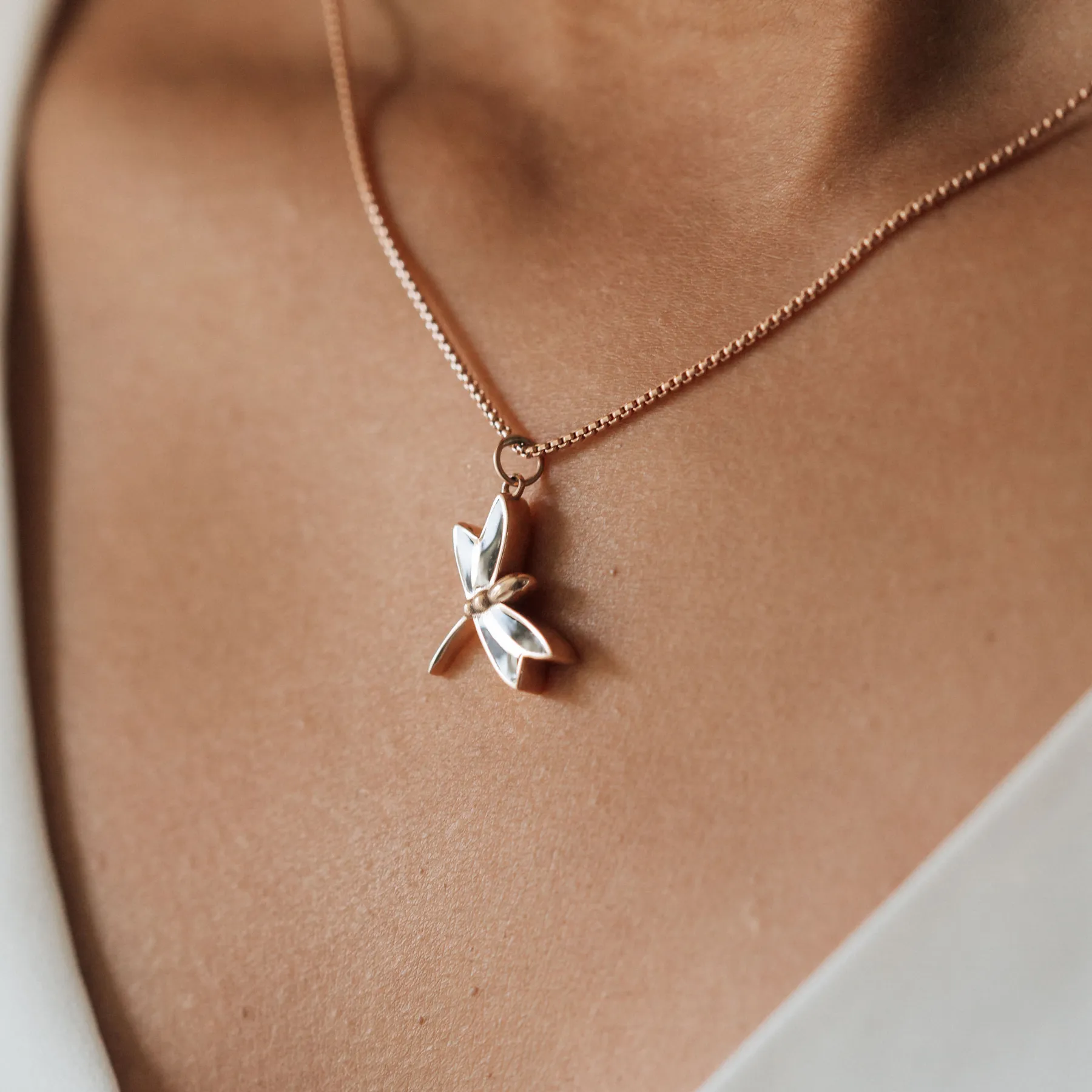 Dragonfly Cremation Necklace in Sterling Silver