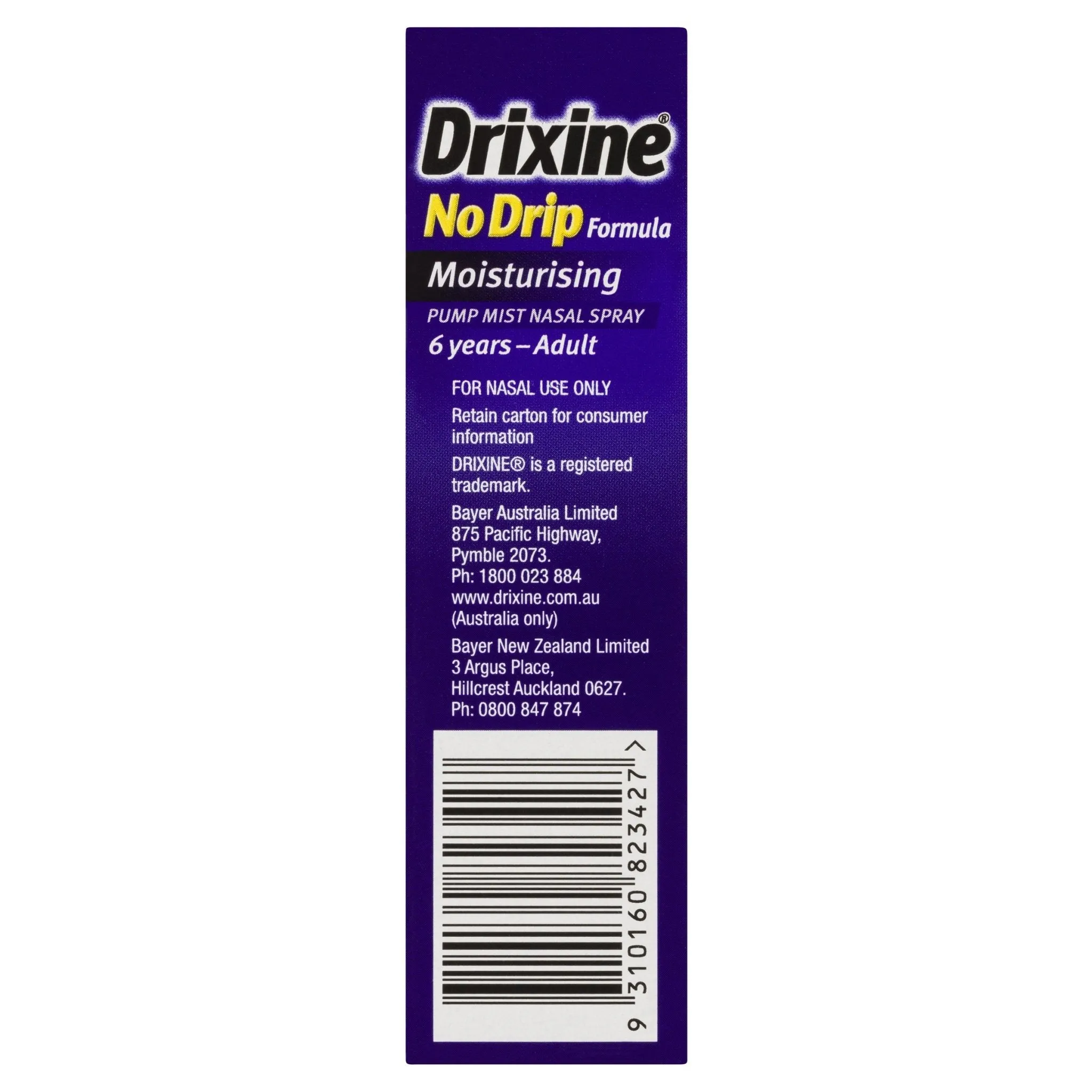 Drixine 12 Hour Relief No Drip Moisturising Nasal Spray 15mL