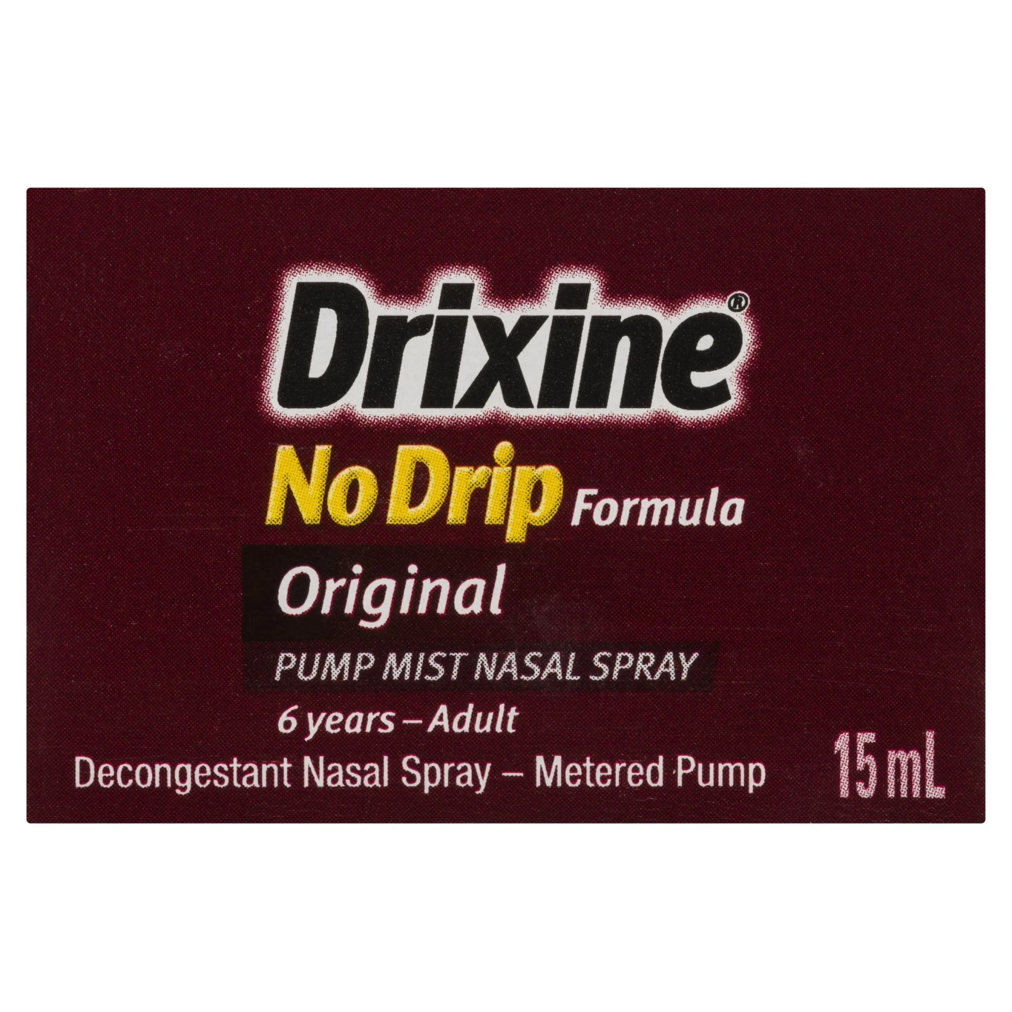 Drixine 12 Hour Relief No Drip Original Nasal Spray 15mL
