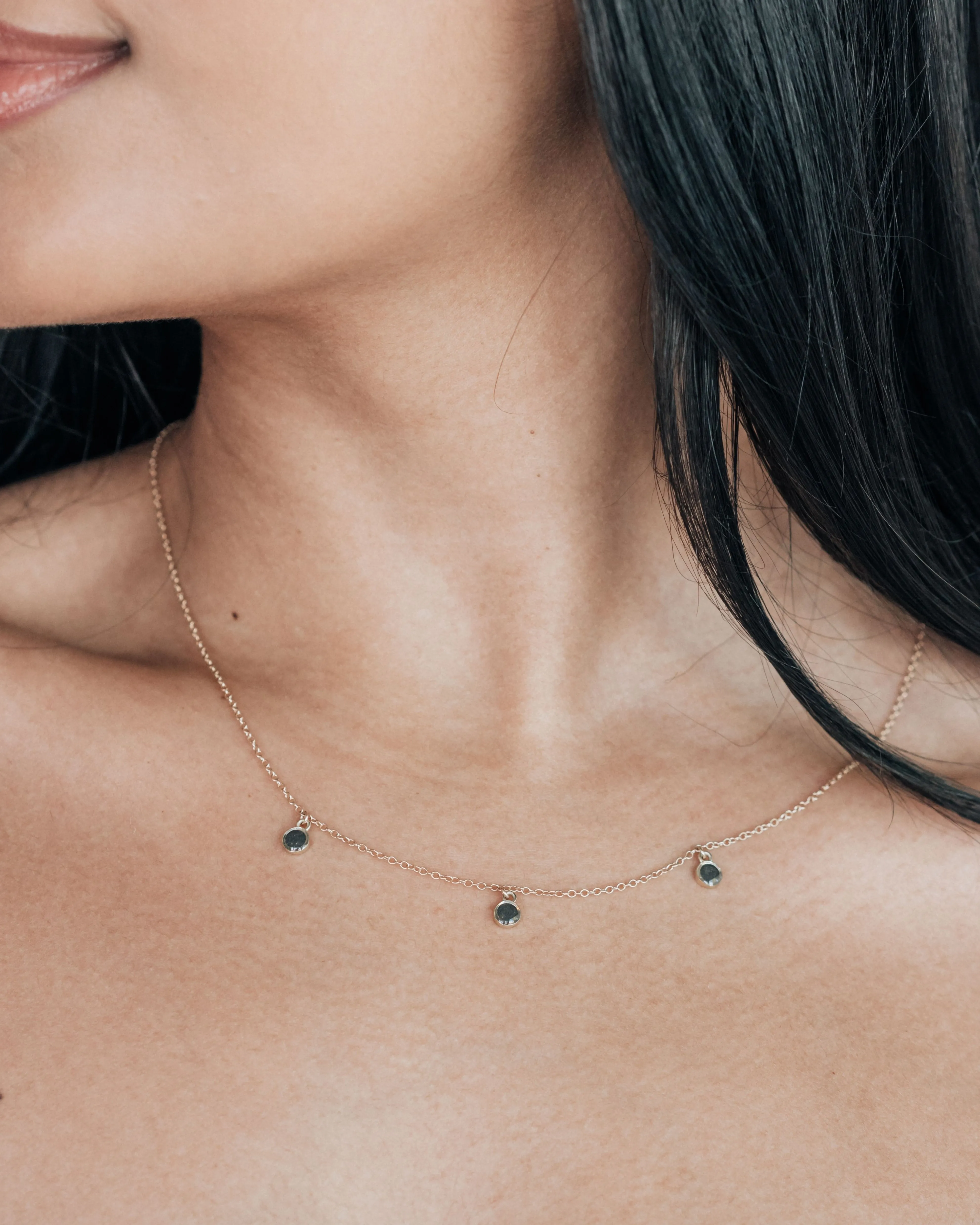Drop Cremation Necklace in 14K Rose Gold