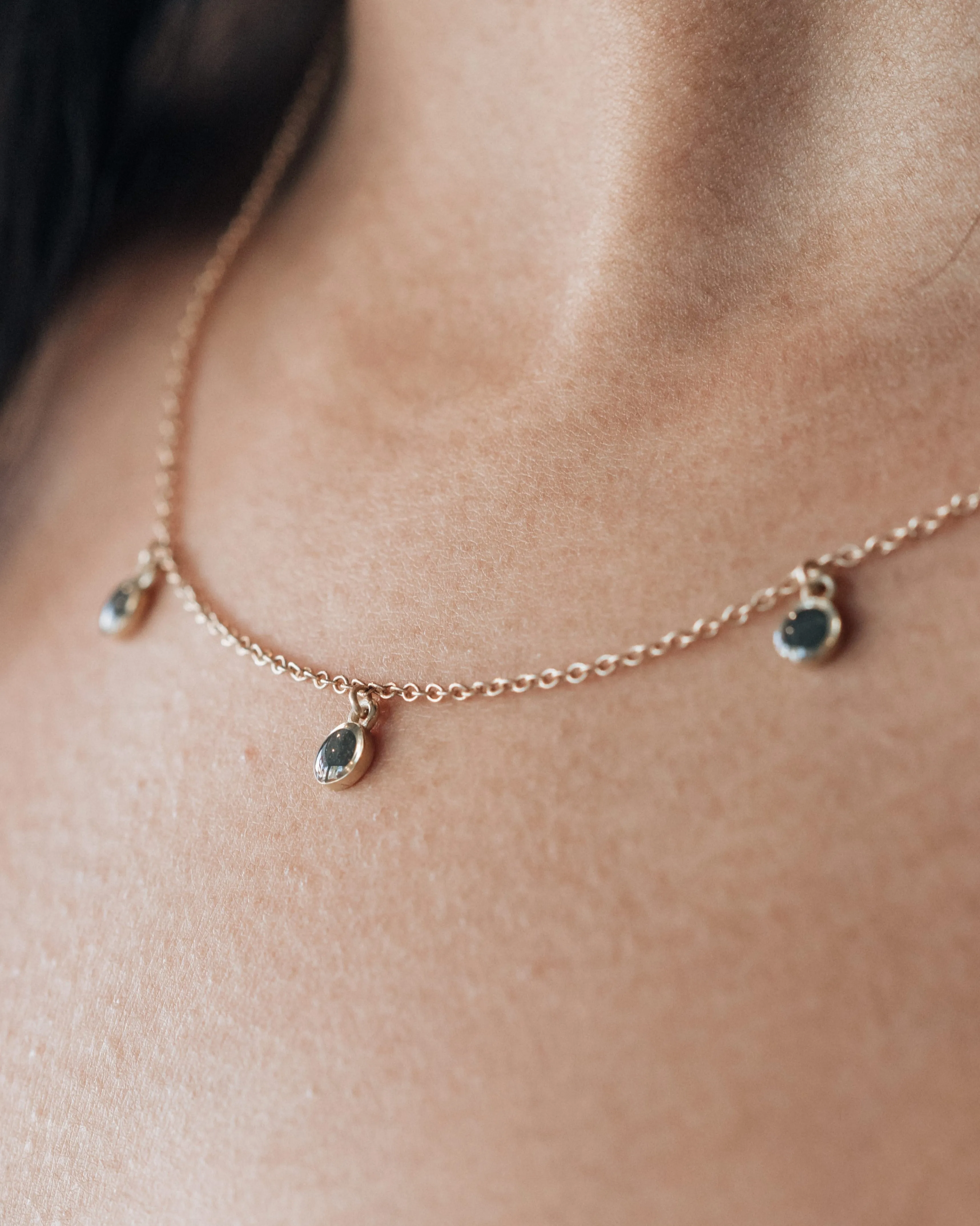 Drop Cremation Necklace in 14K Yellow Gold