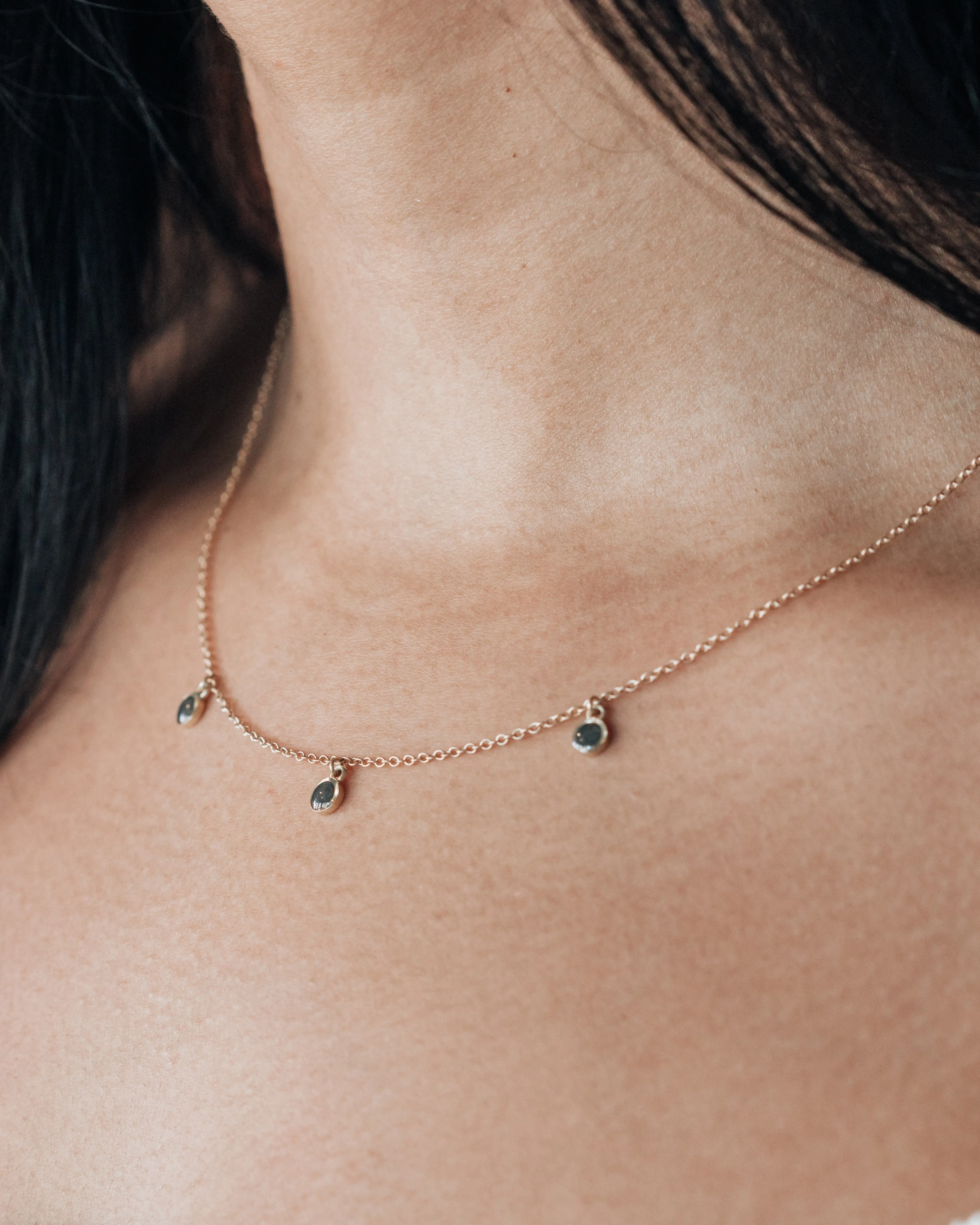 Drop Cremation Necklace in 14K Yellow Gold