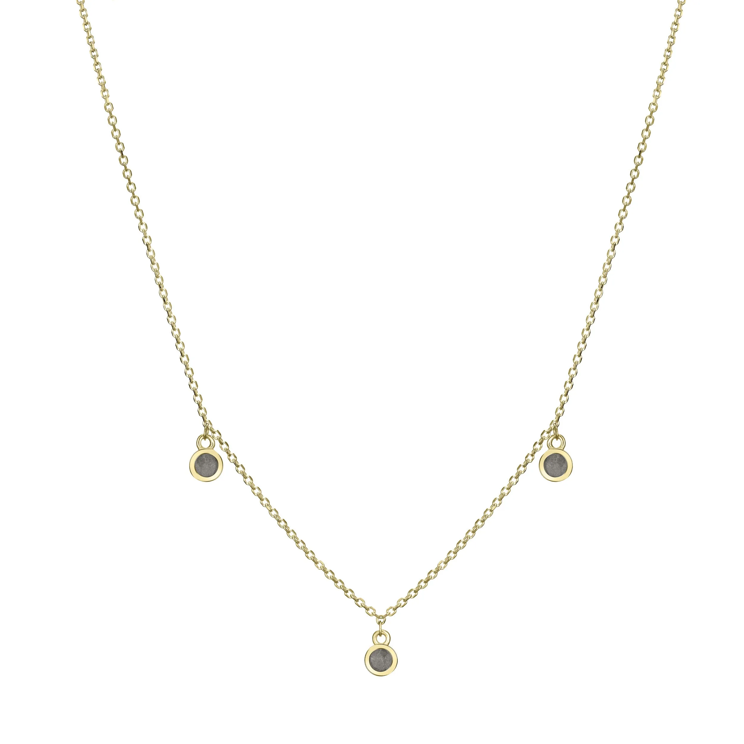 Drop Cremation Necklace in 14K Yellow Gold