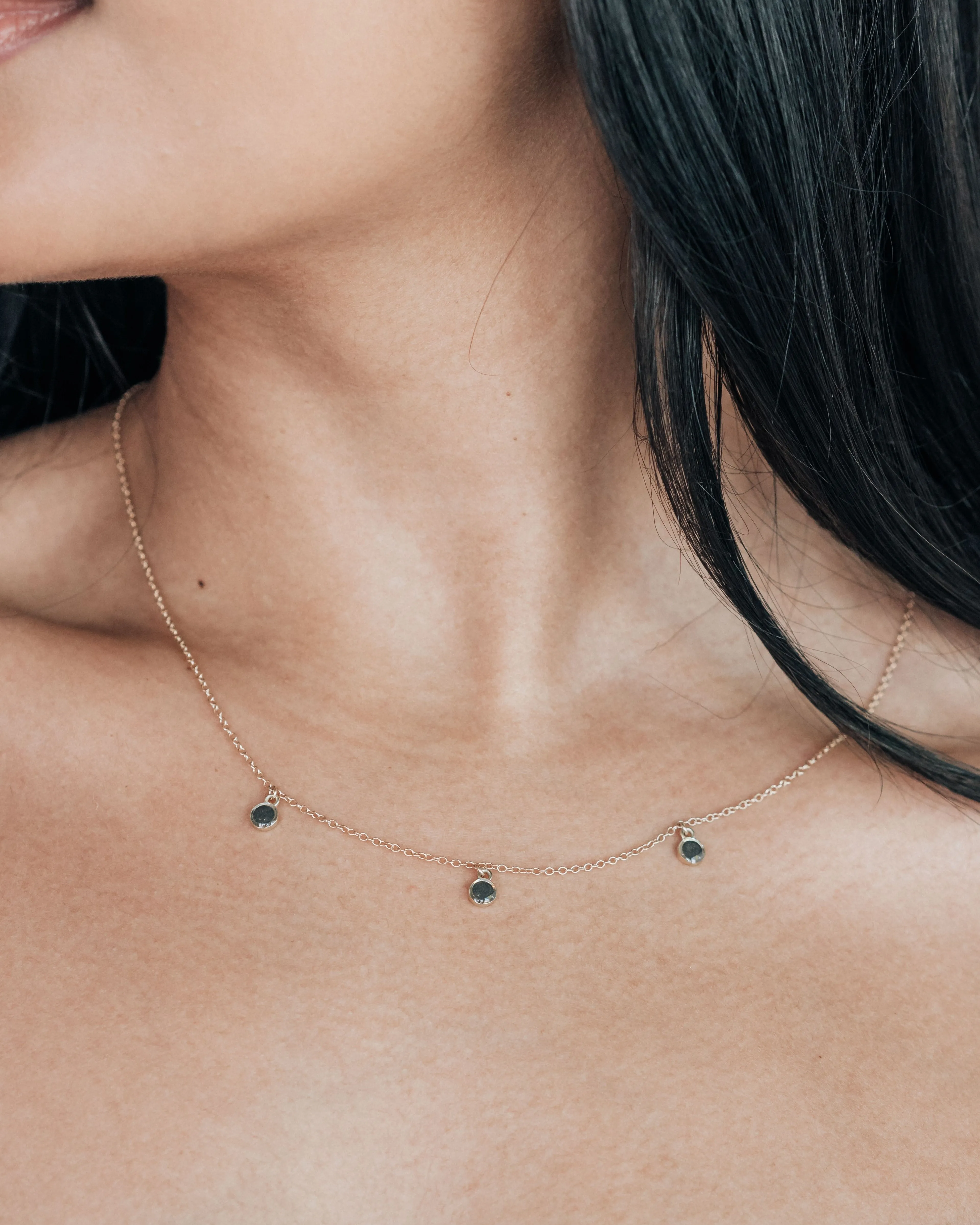 Drop Cremation Necklace in 14K Yellow Gold