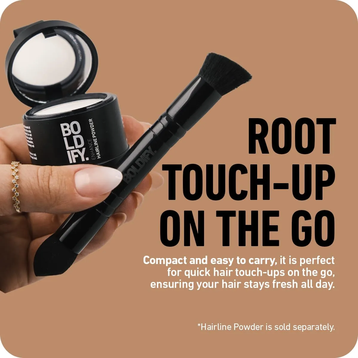 Dual-Ended Hairline Powder Brush - Precision Makeup Brush Set with Sponge Tip for Seamless Blending - Ideal as a Concealer Brush, Hair Contour Brush, and Root Touch Up