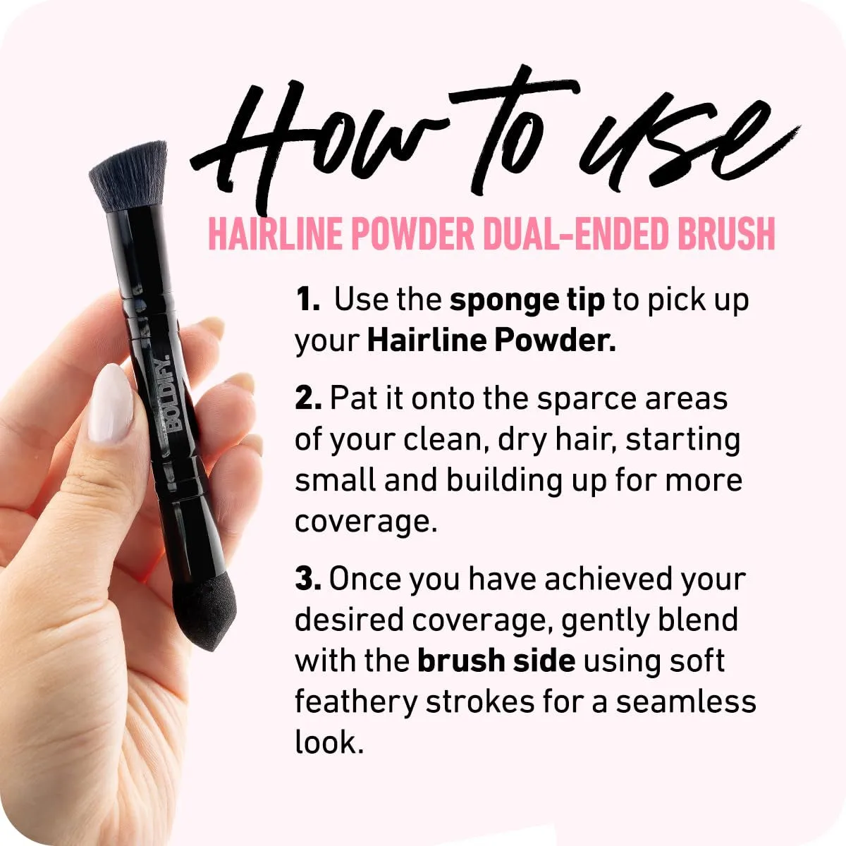 Dual-Ended Hairline Powder Brush - Precision Makeup Brush Set with Sponge Tip for Seamless Blending - Ideal as a Concealer Brush, Hair Contour Brush, and Root Touch Up