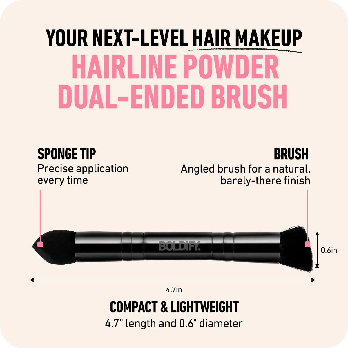 Dual-Ended Hairline Powder Brush - Precision Makeup Brush Set with Sponge Tip for Seamless Blending - Ideal as a Concealer Brush, Hair Contour Brush, and Root Touch Up