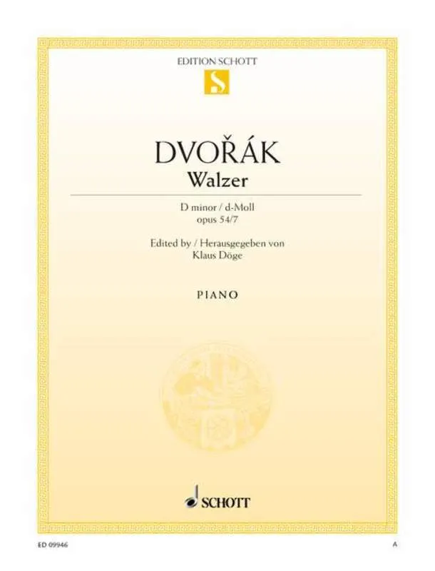 DVORAK - WALTZ D MINOR OP 54 NO 7 PIANO