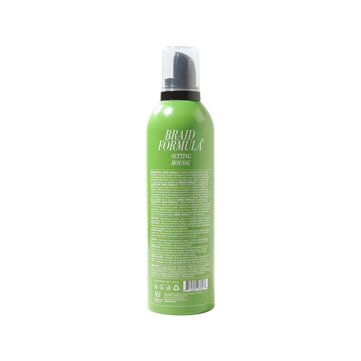Ebin - Mousse fixatrice Braid Formula Olive 354 ml