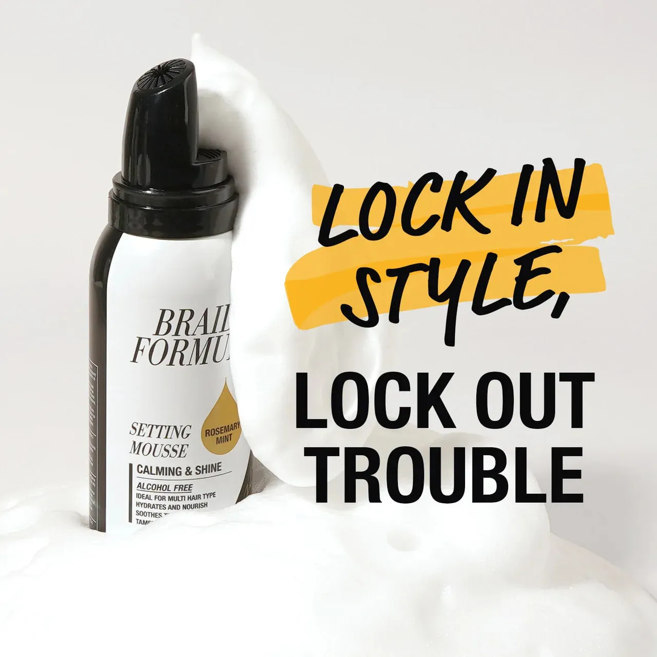 Ebin New York Braid Formula Setting Mousse Smoothing & Shine Menthol