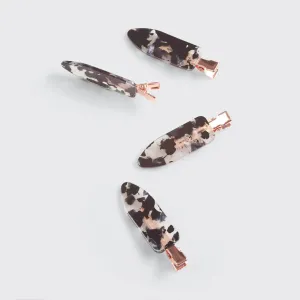 Eco-Friendly Creaseless Clips 4pc Set - Black Terrazzo