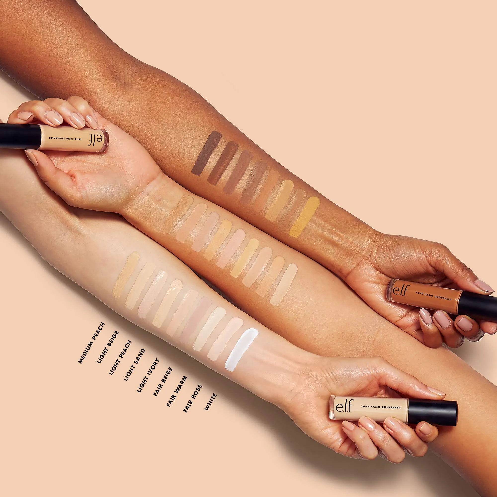 e.l.f. 16HR Camo Concealer, Full Coverage & Highly Pigmented, Matte Finish, Deep Chestnut, 0.203 Fl Oz (6mL) (Pack of 4)