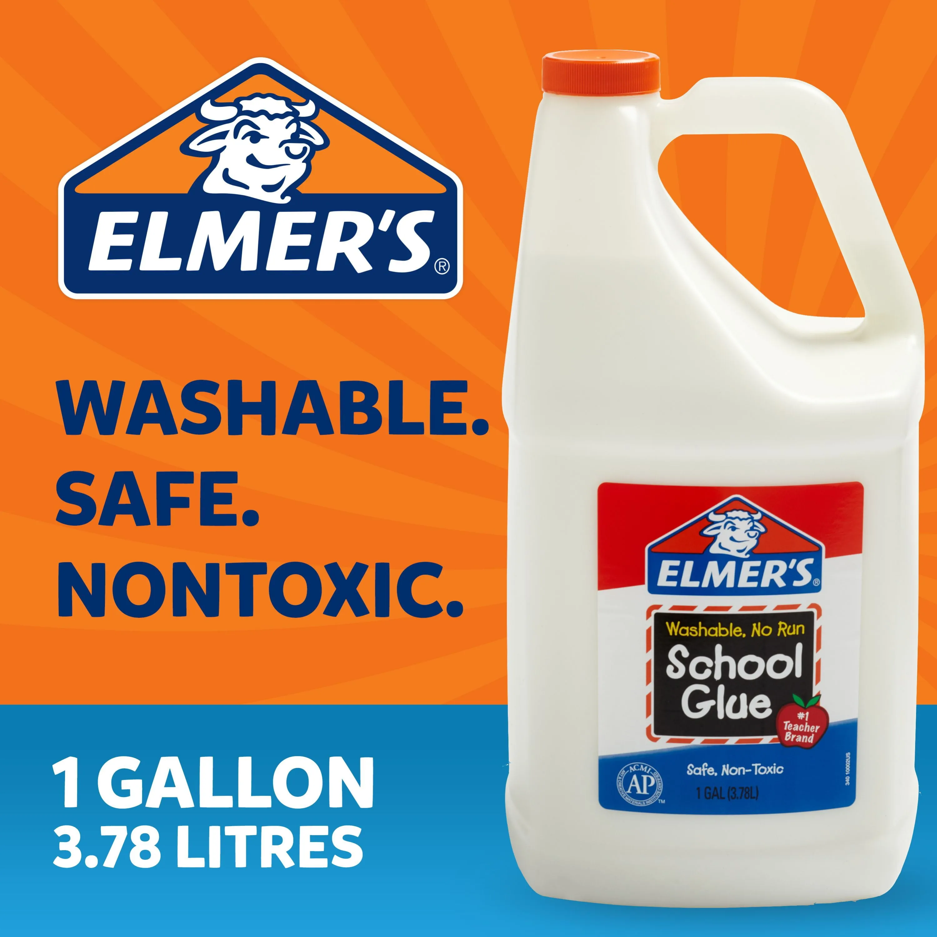 Elmer's Liquid School Glue, Clear, Washable, 1 Gallon - Great for Making Slime