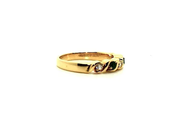 Emerald & Diamond S Style Ring Ad No.0319