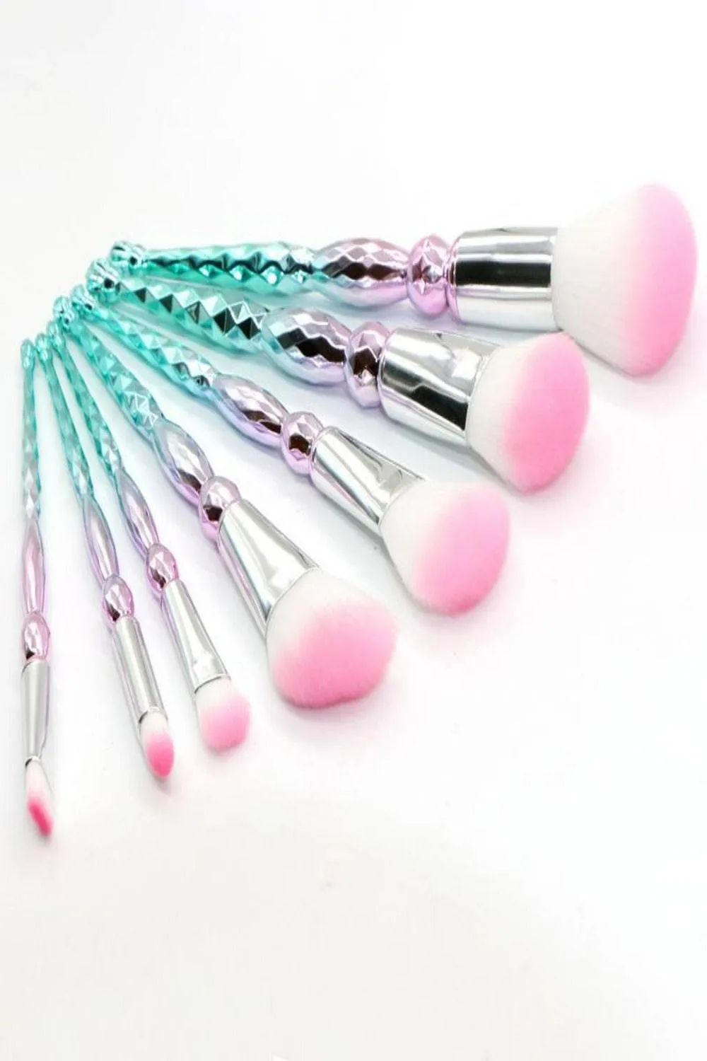 Emerald Diamond Makeup Brush Set - 7 Pack