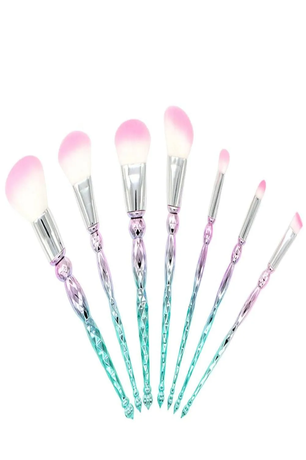 Emerald Diamond Makeup Brush Set - 7 Pack