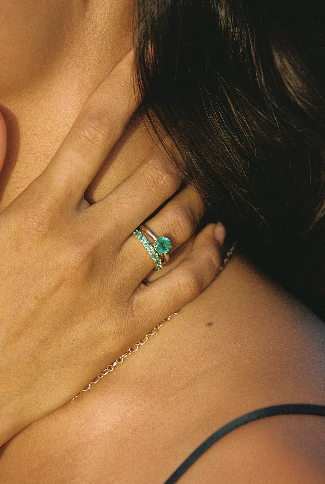 Emerald Round Solitaire Ring