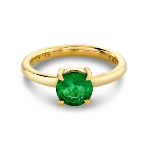 Emerald Round Solitaire Ring