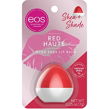 EOS SHEA   SHADE  TINTED LIP BALM "RED HAUTE"