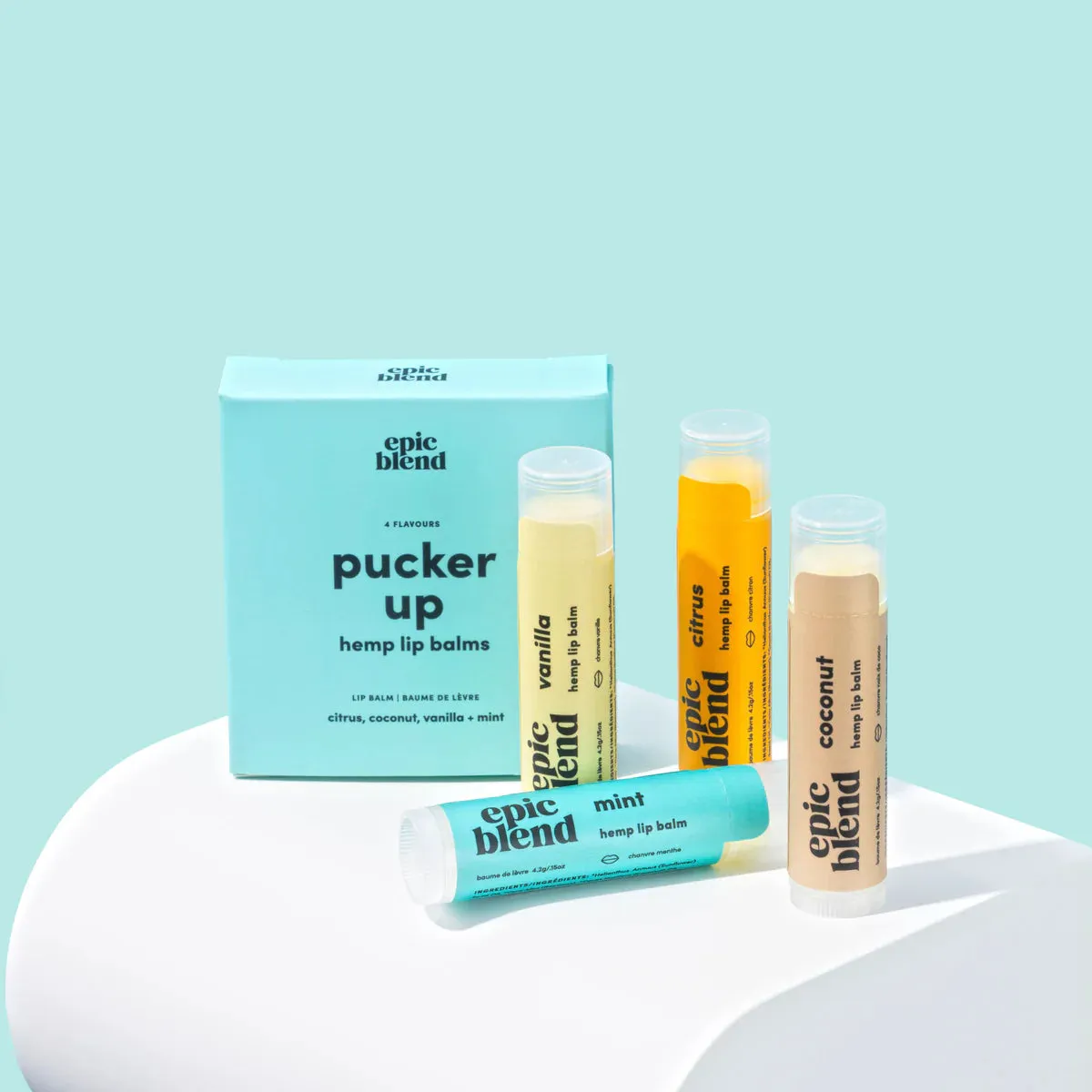 Epic Blend Pucker Up Hemp Lip Balm 4-Pack