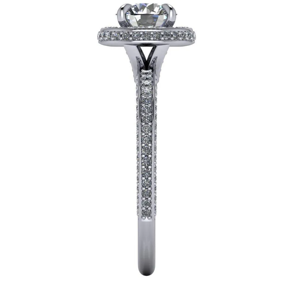 Esme Halo Three-Sided Pavé Engagement Ring (setting only)