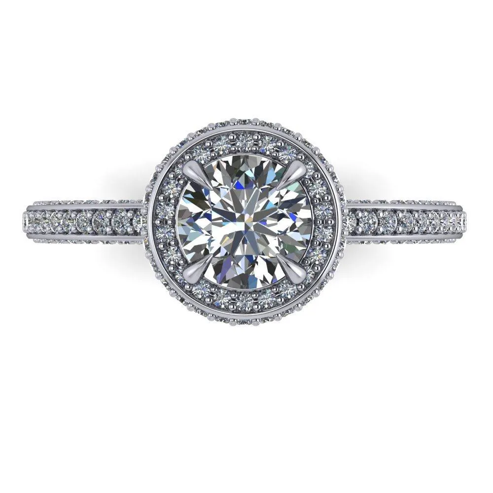 Esme Halo Three-Sided Pavé Engagement Ring (setting only)