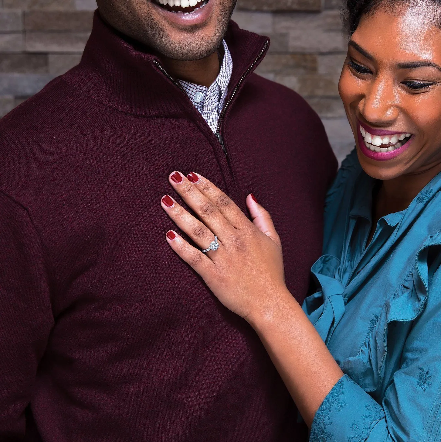 Esme Halo Three-Sided Pavé Engagement Ring (setting only)