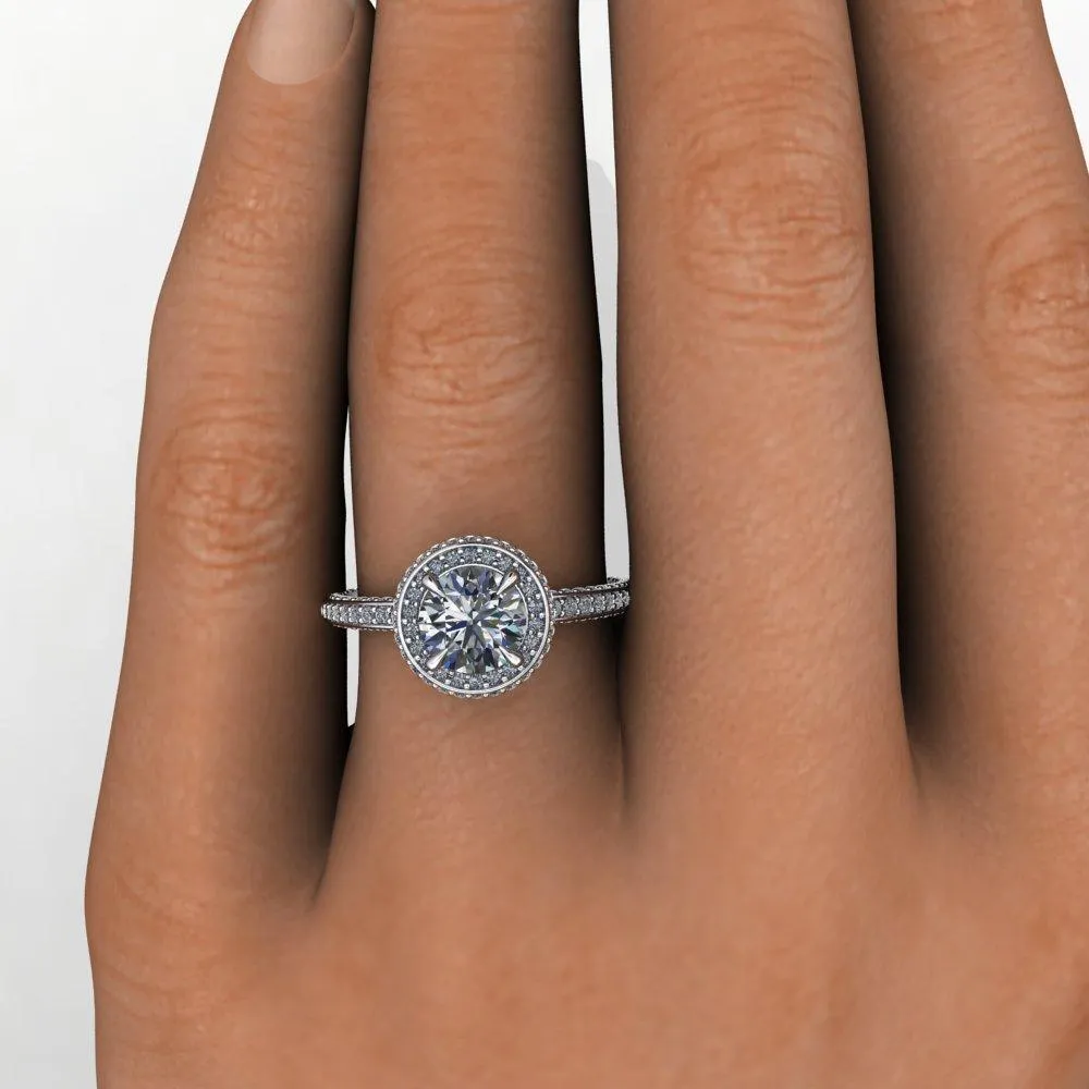 Esme Halo Three-Sided Pavé Engagement Ring (setting only)