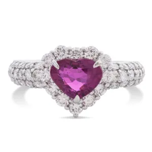 Estate Ruby and Diamond Ring in Platinum 900