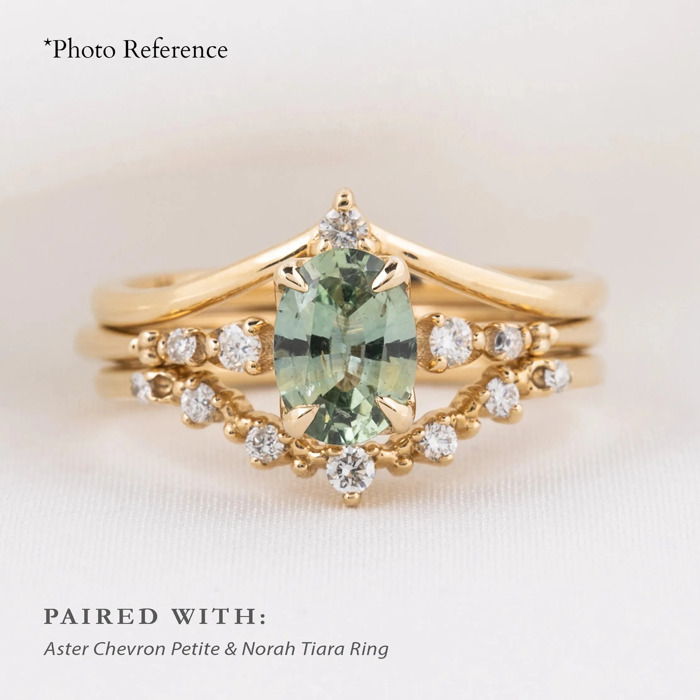 Estel Fleur Four Prongs Ring, Mint Green Montana Sapphire, 14k Yellow Gold (One of a kind)