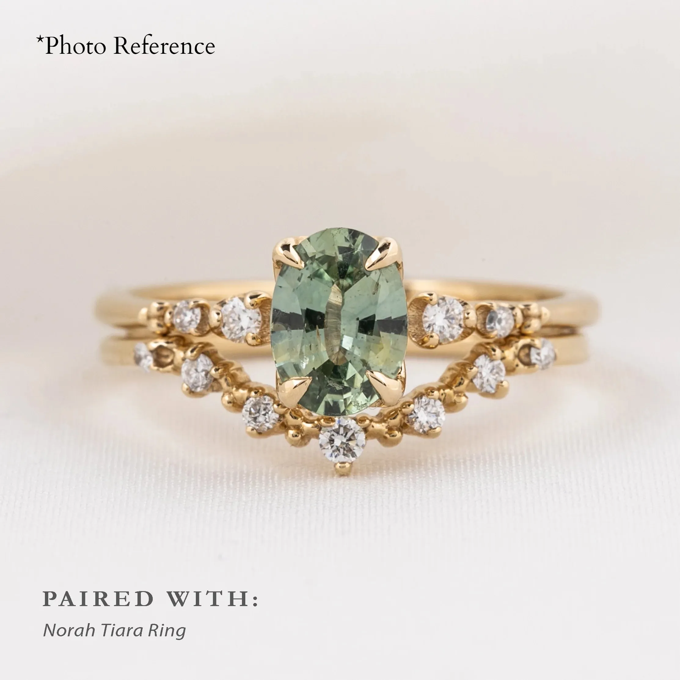 Estel Fleur Four Prongs Ring, Mint Green Montana Sapphire, 14k Yellow Gold (One of a kind)
