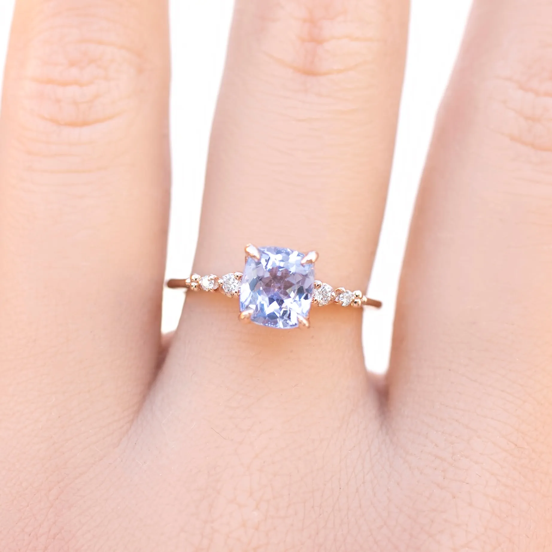 Estel Fleur Ring 1.62ct Lavender Purple Spinel, 14k Rose Gold (One of a kind)