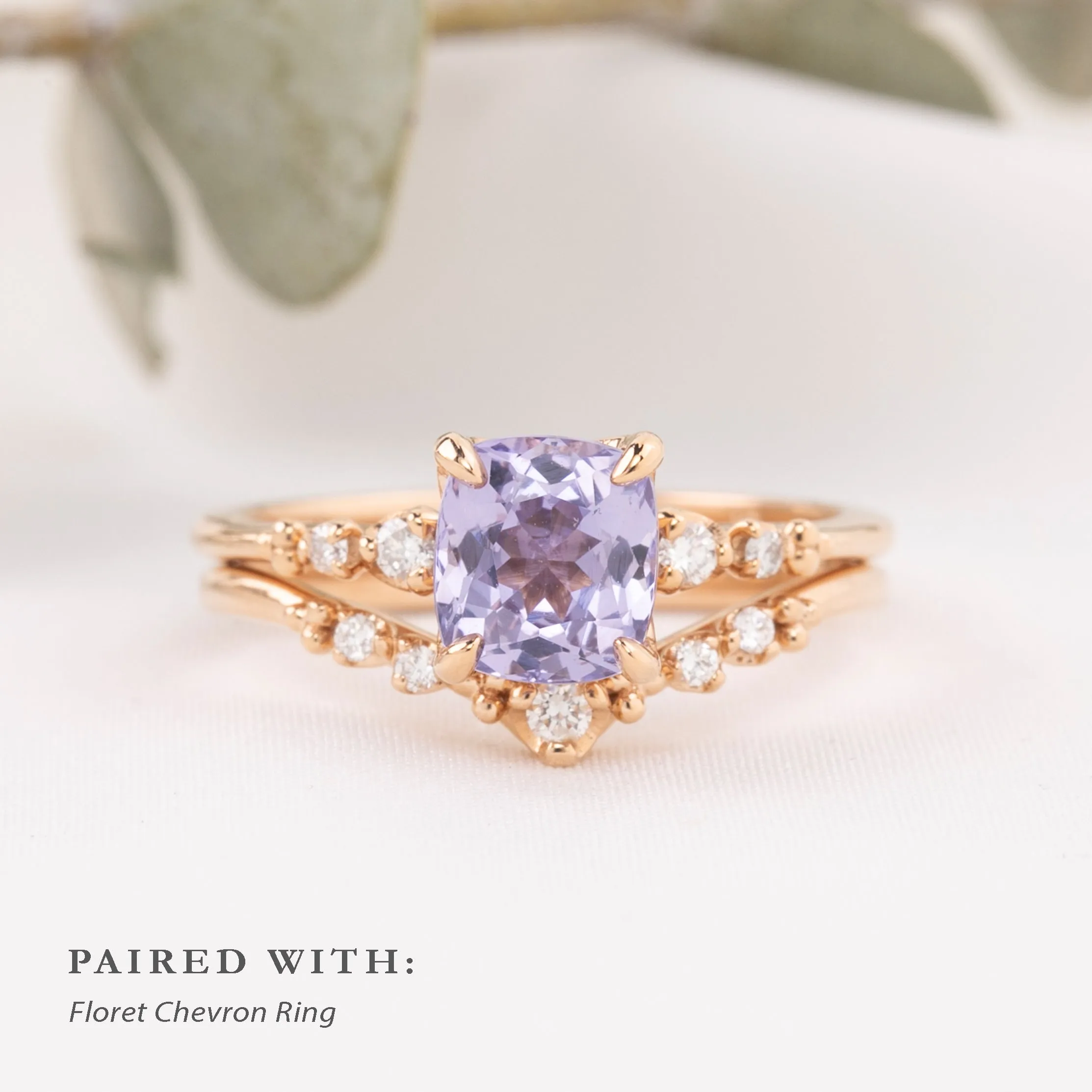 Estel Fleur Ring 1.62ct Lavender Purple Spinel, 14k Rose Gold (One of a kind)
