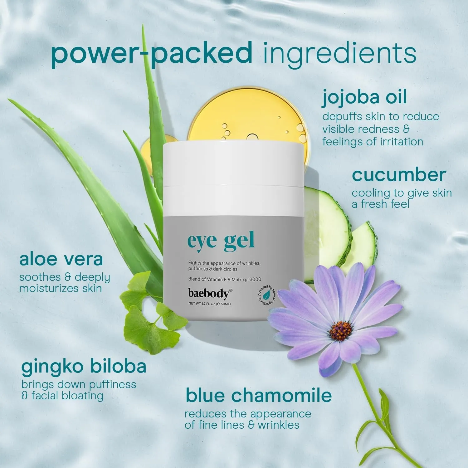 Eye Gel - Advanced Cooling under Eye Cream for Dark Circles and Puffiness - anti Aging and Hydrating - Beauty Gifts for Women (50 Ml/1.7 Fl Oz)