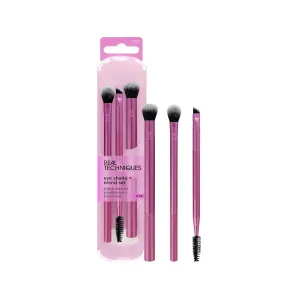 Eye Shade & Blend Makeup Brush Trio, for Eyeshadow & Liner, Makeup Tools for Shaping & Grooming Brows, Defined Makeup Look, Synthetic Bristles, Vegan & Cruelty-Free, 3 Count
