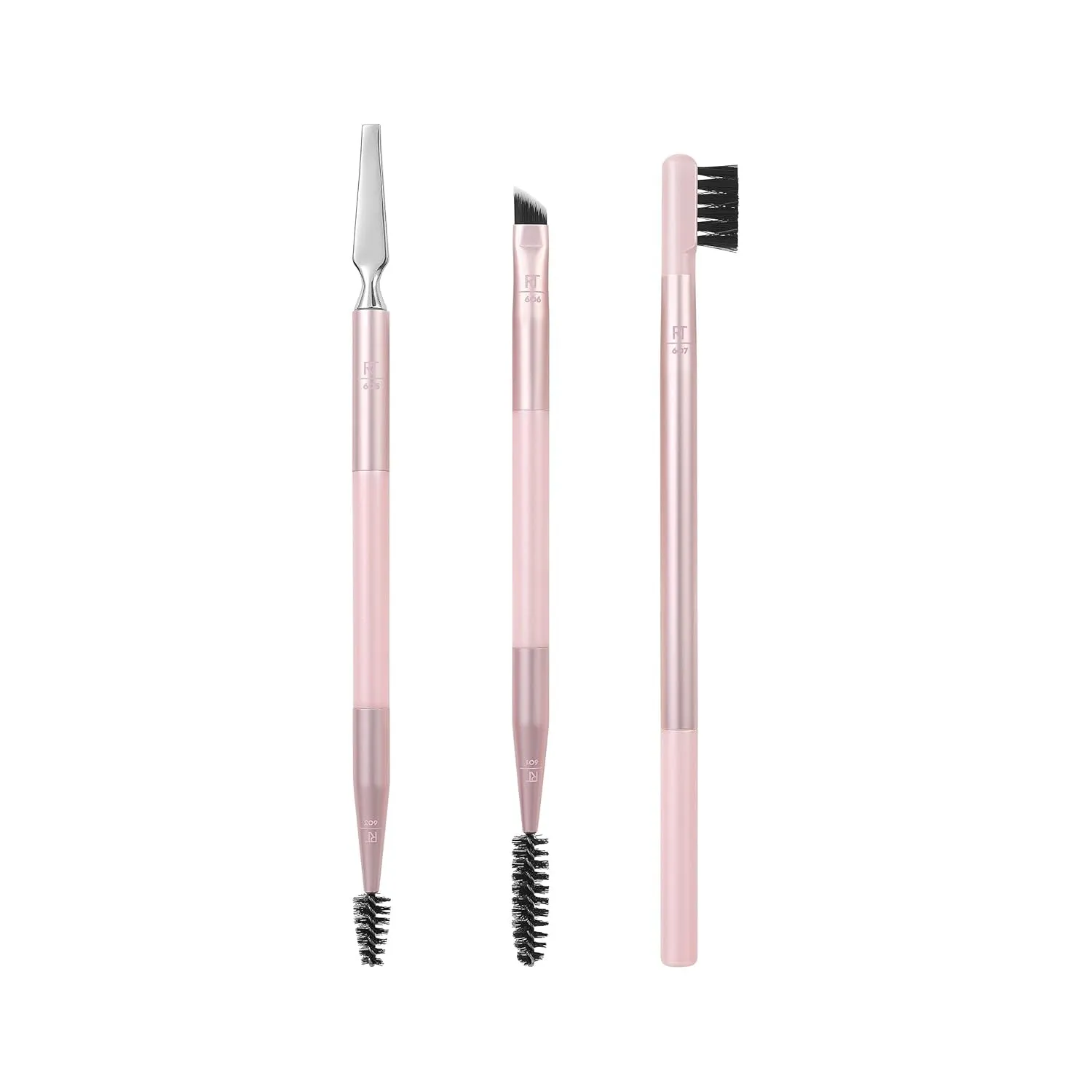 Eye Shade & Blend Makeup Brush Trio, for Eyeshadow & Liner, Makeup Tools for Shaping & Grooming Brows, Defined Makeup Look, Synthetic Bristles, Vegan & Cruelty-Free, 3 Count