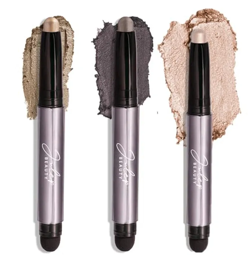 Eyeshadow 101 Crème-To-Powder Waterproof Eyeshadow Stick – Champagne Shimmer – Long-Lasting, Crease-Proof, Medium Golden-Beige Shimmer Cream Eyeshadow with Built-In Smudger