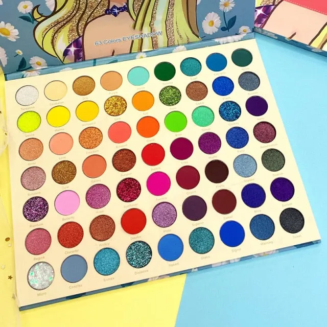 Eyeshadow Palette 48 Color Pressed Glitter Shimmer Matte -Neon Metallic Makeup