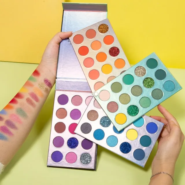 Eyeshadow Palette 48 Color Pressed Glitter Shimmer Matte -Neon Metallic Makeup