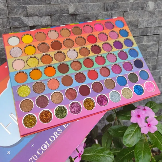 Eyeshadow Palette 48 Color Pressed Glitter Shimmer Matte -Neon Metallic Makeup