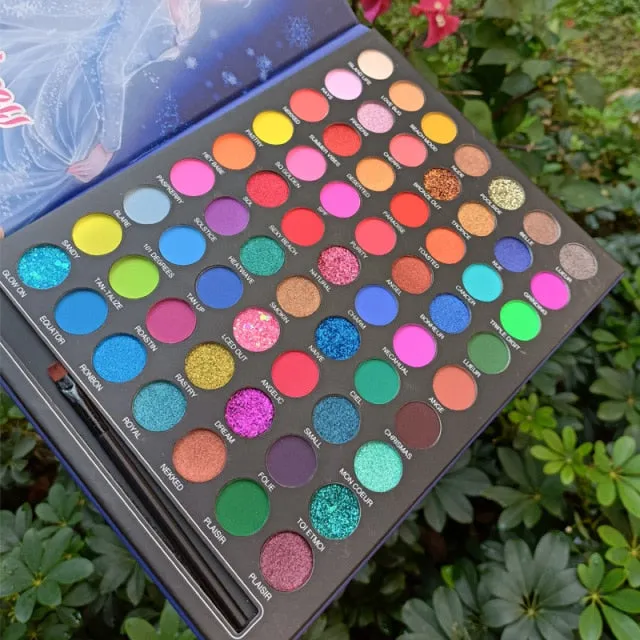 Eyeshadow Palette 48 Color Pressed Glitter Shimmer Matte -Neon Metallic Makeup