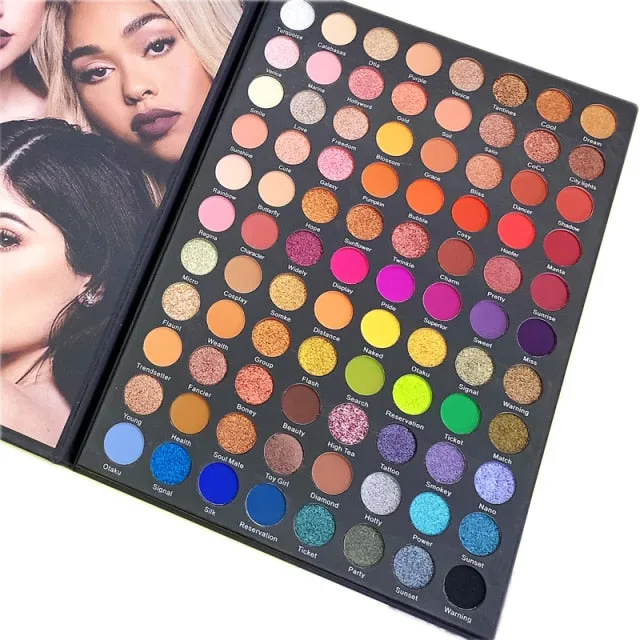 Eyeshadow Palette 48 Color Pressed Glitter Shimmer Matte -Neon Metallic Makeup