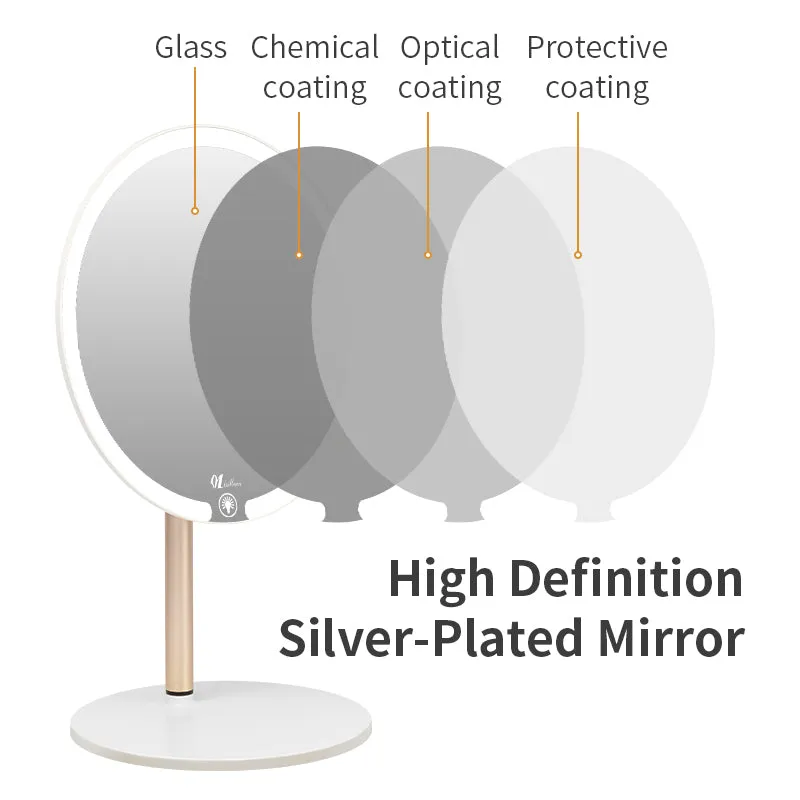 Factory Stand Smart Small Single Side Round Shape Base desktop Makeup Led  Mirror
