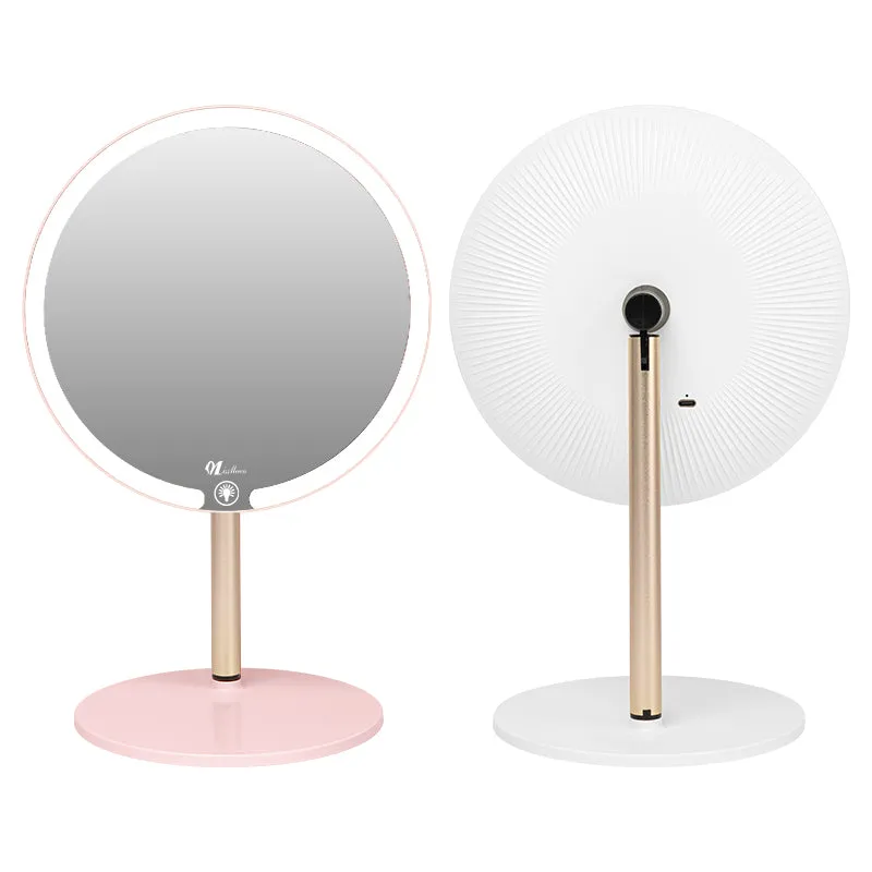 Factory Stand Smart Small Single Side Round Shape Base desktop Makeup Led  Mirror